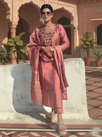 Light pink muslin cotton suit