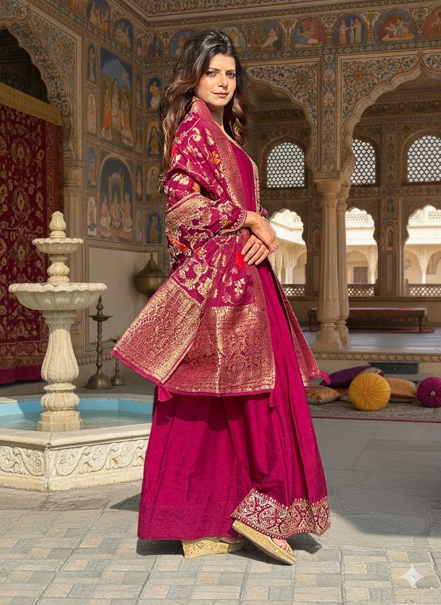 Pink Fushsia Anarkali Suit