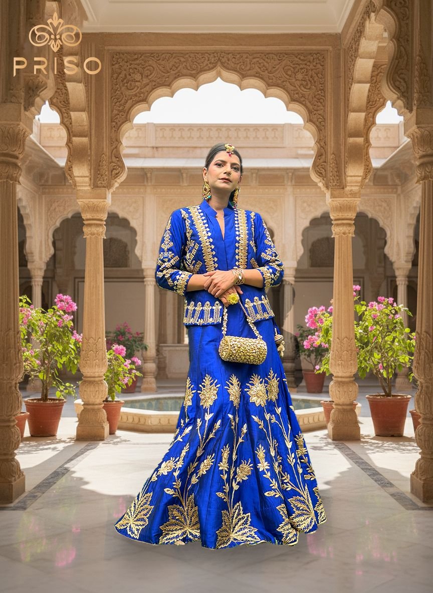Tealish Blue lehenga