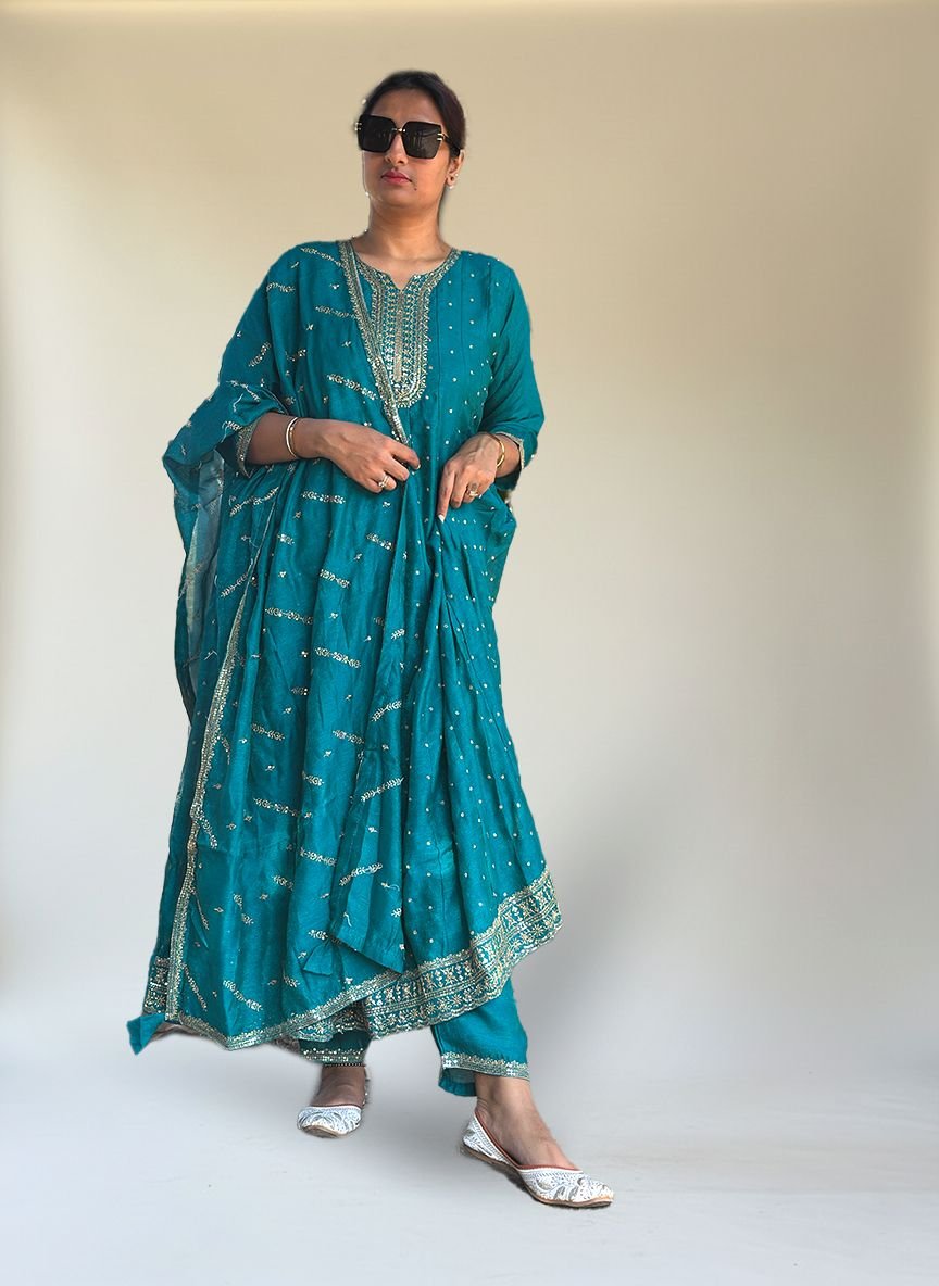 Blue Anarkali suit